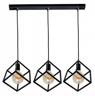 Škandinávska stropná lampa závesná Glimex Edison loft spider ČIERNA VYPR